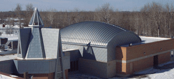 The Fort Frances Youth Justice facility with its domed sheet metal roof